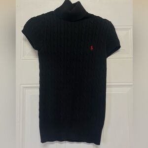 Ralph Lauren Black Short Sleeve Turtleneck knit top